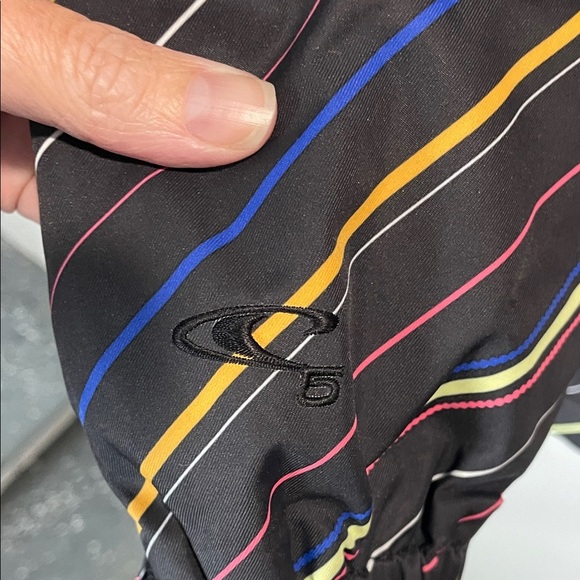 O'Neill Women's Black Jacket with Multicolor Stripes - Picture 14 of 14